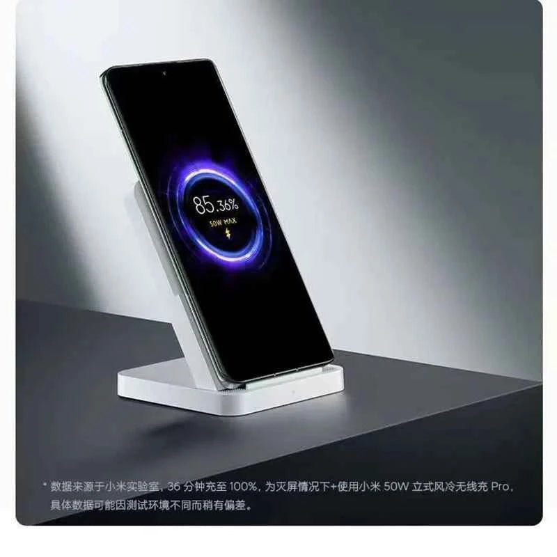 Xiaomi Mi 50W Wireless Charger Pro Vertical Air Cooling Fast Charging For Xiaomi 17/15/14/13/12 Series For iPhone Series