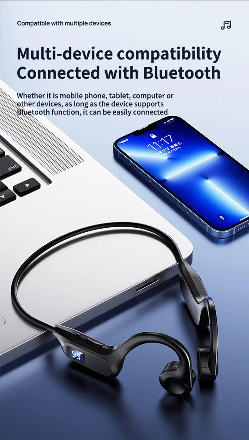 Wireless Earphone Bone Conduction Sport Swimming Bluetooth Compatible Earphones Hand-free With Mic For Sports Earbud 2026
