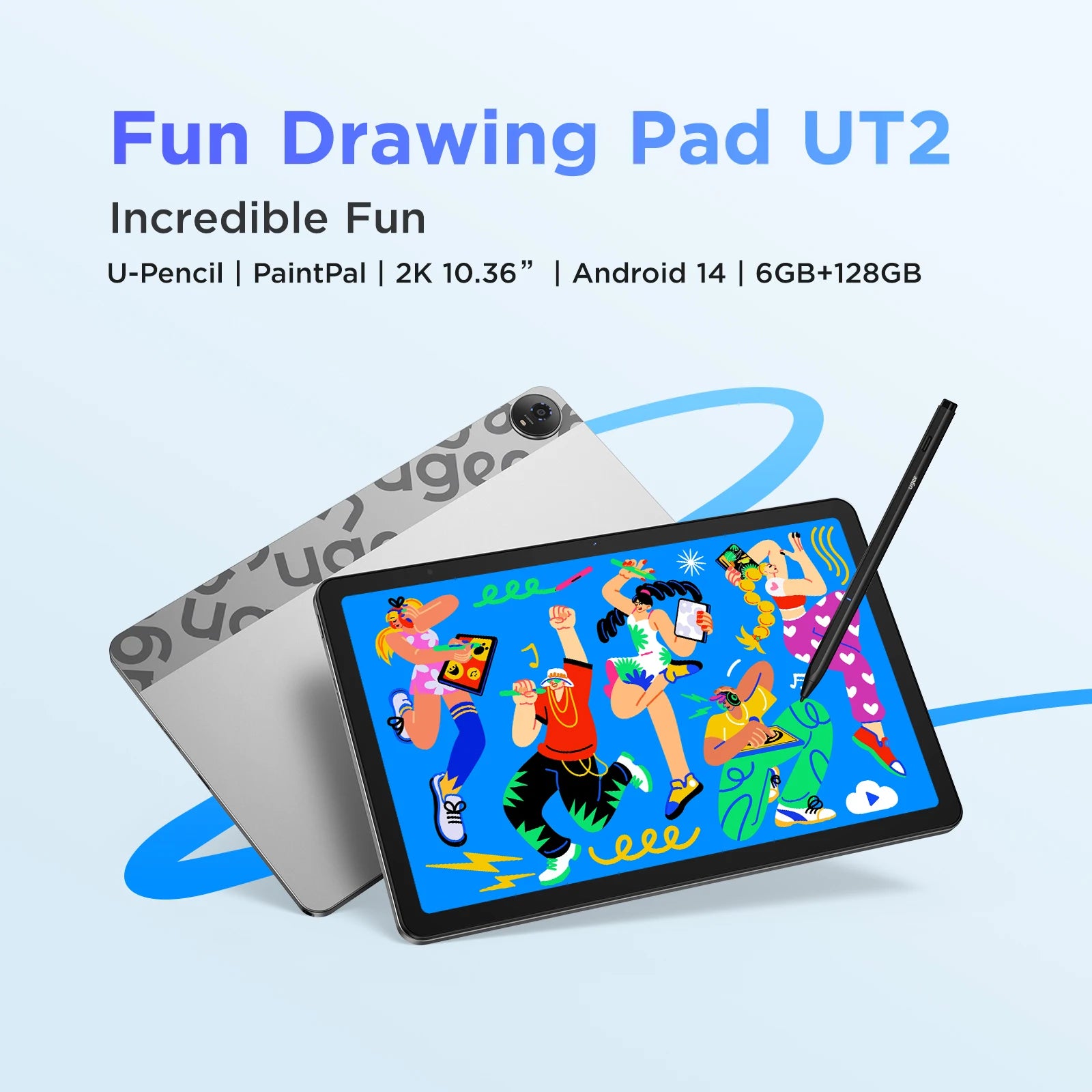 UGEE UT2 Fun Drawing Pad 6GB+128GB Full-Laminated Screen 2K Ultra HD Android 14 Tablet Drawing 7000mAh+18W 10.36 inch with Pen