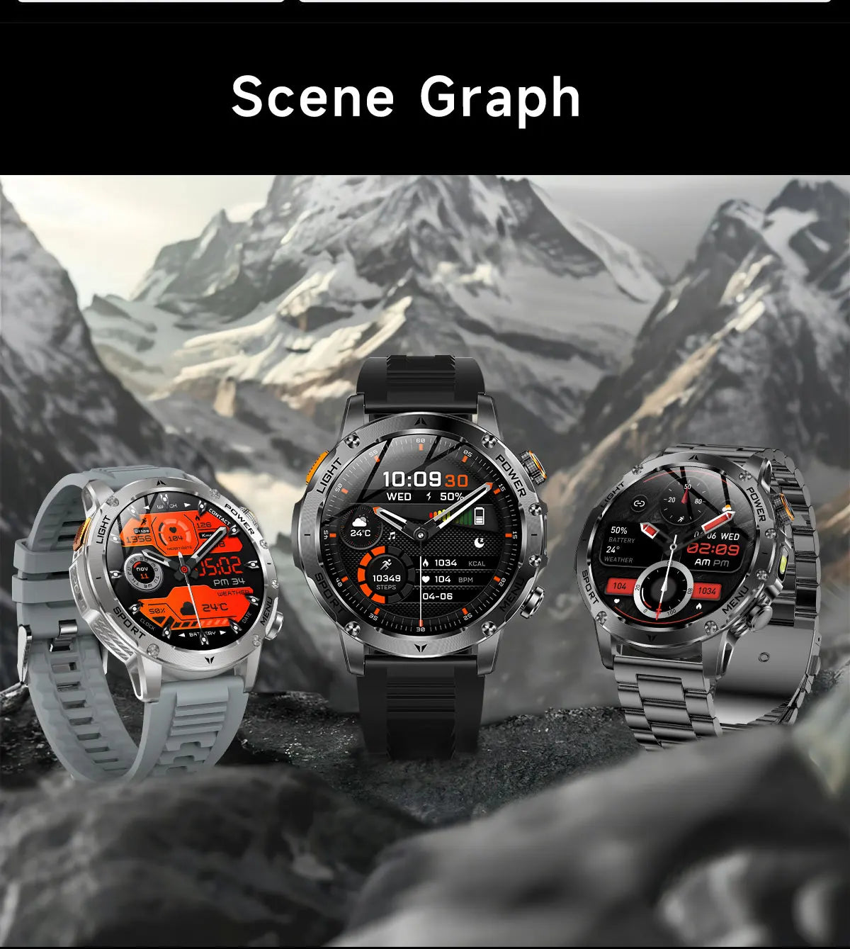 2025 T-REX3 1000mAh Large Battery Durable Adult Smart Watch GPS Strong Flashlight 10ATM Waterproof BT Call Sports Smartwatch Men
