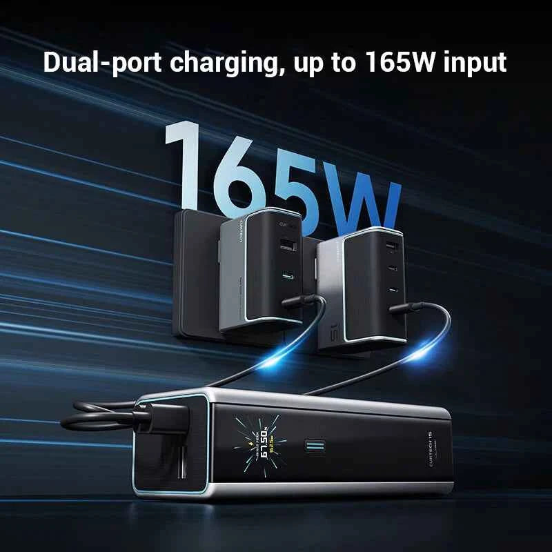 CUKTECH No.15 Power Bank Ultra 20000mAh PB200U 165W 2-Ports Input Portable Screen Display For Macbook iPhone 15 Xiaomi 14 Pro