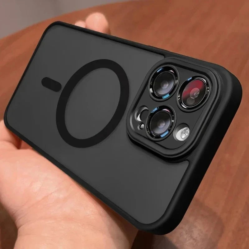 Original Magnetic Wireless Charging Case for iPhone 16 to 12 Pro Max Plus with Lens Protection and Frosted Cover