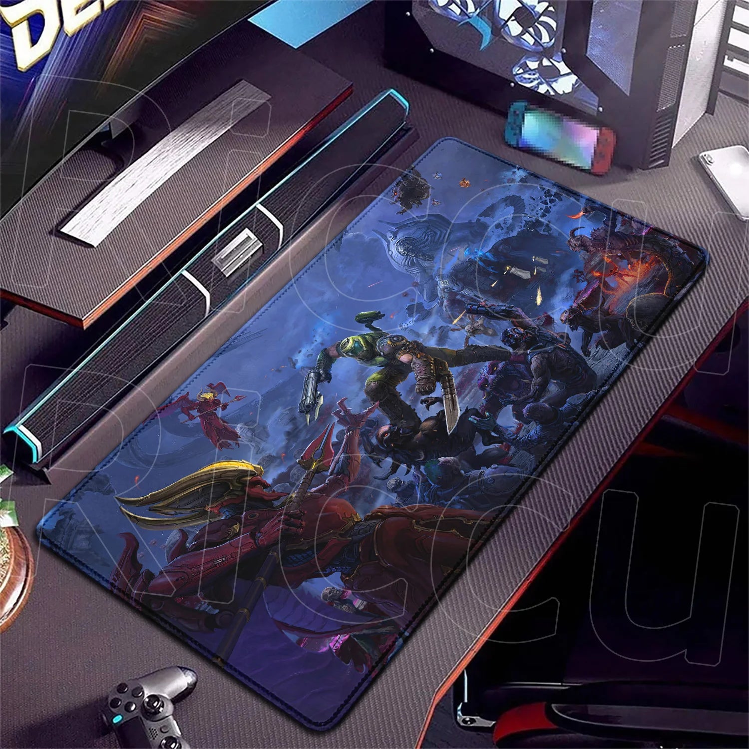 PC accessories 400x900mm Desk Mat Popular games D-Doom Mousepad Large Gaming Mouse Pad LockEdge Computer Keyboard Table DeskMat