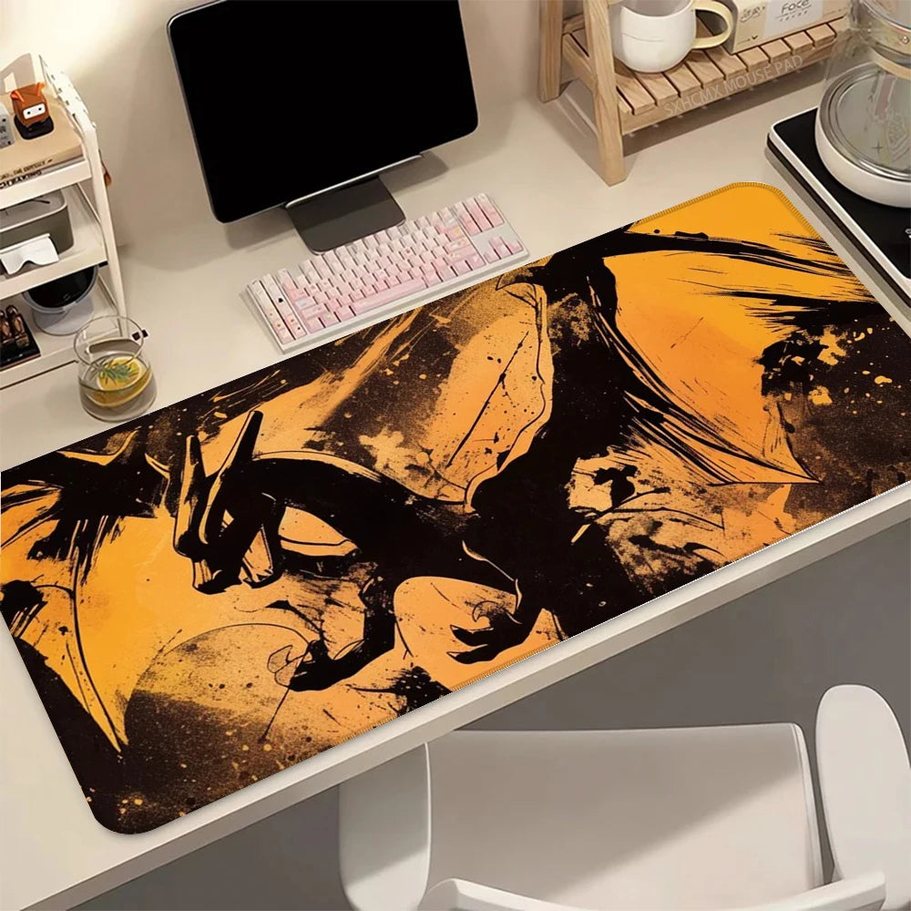 Gigantamax Charizard P-Pokemon Mouse Pad Large Extended Keyboard Mat Stitched Edges Ideal for Anime Collectors & Gamer Gifts