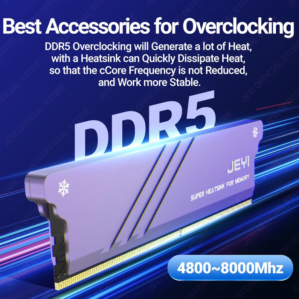 JEYI DIY Memory RAM Heatsink With Thermal Pads, Desktop RAM Cooler DDR Radiation Dissipate for PC DDR2/DDR3/DDR4/DDR5