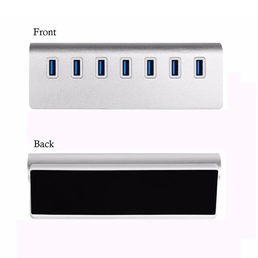 7 Ports Aluminum Alloy USB 3.0 HUB 5Gbps High Speed USB Docking Station USB HUB USB Splitter For Computer Laptop Macbook Pro