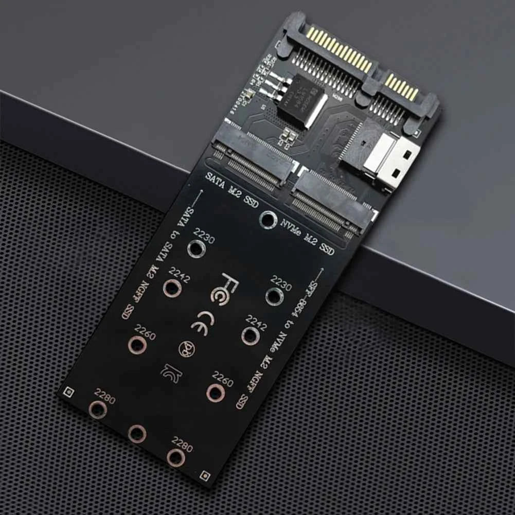 M2 to SATA Adapter SFF8654 to M2 NVMe SSD Converter Expansion Card Riser Board for PC Desktop Mainboard Upgrade
