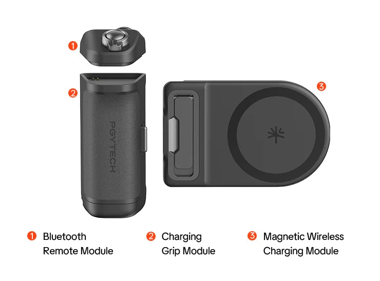 PGYTECH MagCam 2 Phone Grip 3-in-1Camera Phone Grip Modular Kit Bluetooth Remote