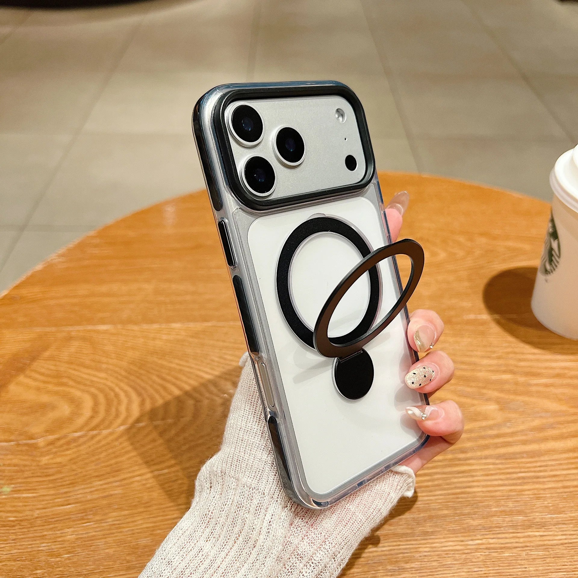 Luxury Matte Translucent Magnetic Ring Stand Armor Case For iPhone 17 Pro Max 16 15 For Magsafe Wireless Charge Shockproof Cover