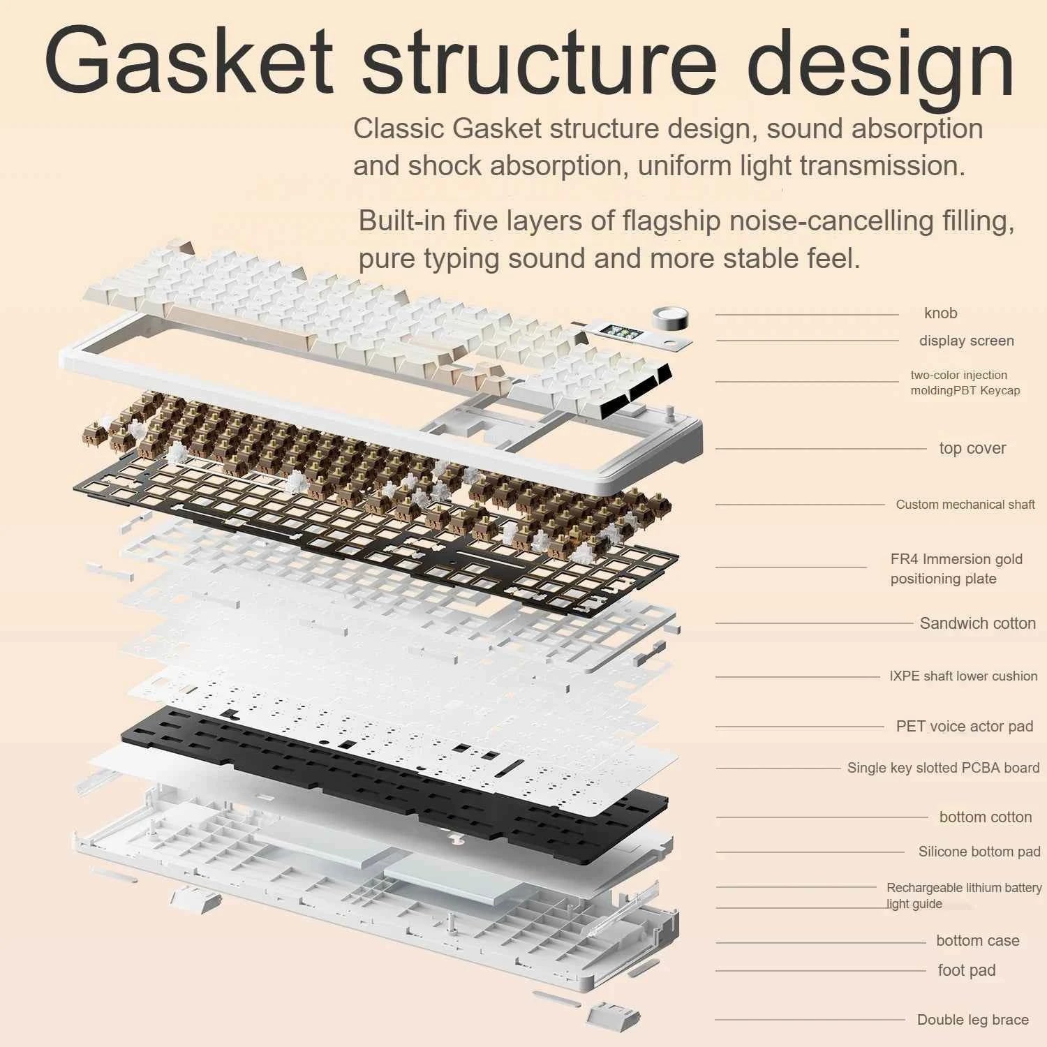 AULA F108PRO Gaming Mechanical Keyboard, Full Size Custom Backlight Hot Swappable Wireless Bluetooth Hifi Switch