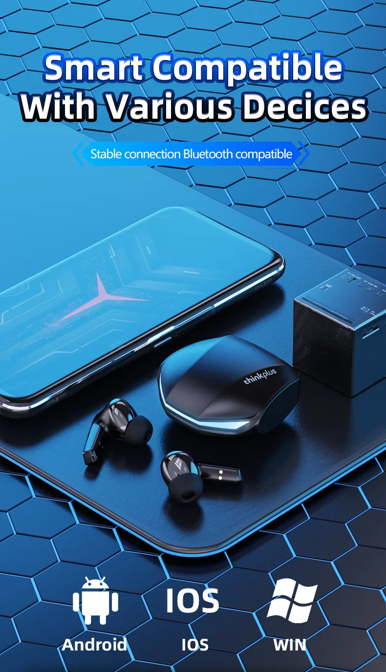 Choice Lenovo GM2 Pro TWS Wireless Bluetooth V5.3 Earphone HD Call Low Latency Headphones Dual Mode Music Gaming Earbuds GM2PRO