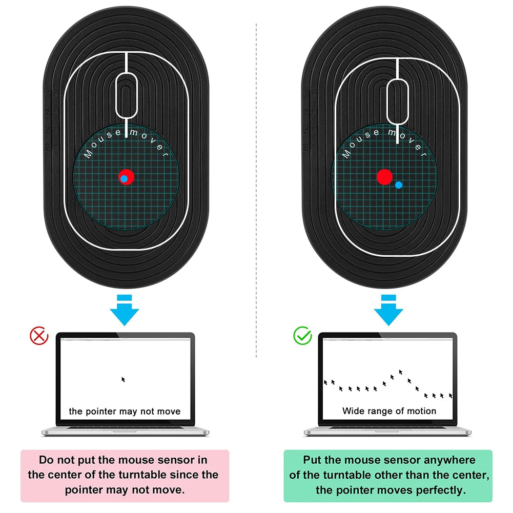 Mouse Jiggler Undetectable Mouse Mover Virtual Automatic Move Wiggle Shaker Simulator with ON/OFF Switch for Computer Awakening