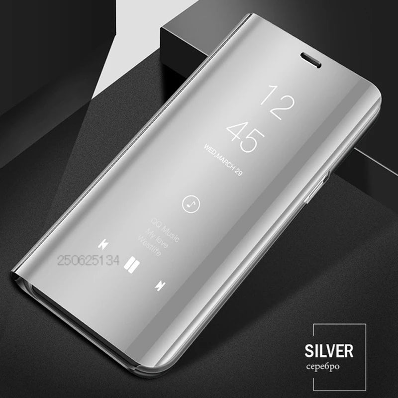 Luxury Smart Case For Samsung Galaxy S24 S23 S22 S21 Ultra S20 S10 S9 S8 Plus S23 FE 5G Mirror Leather Smart Flip Suppor Cover