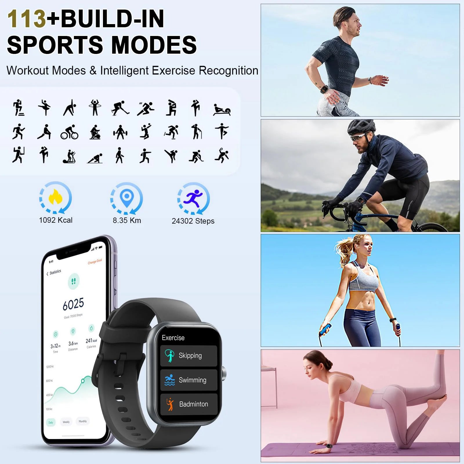 Smart Watch(Answer/Make Calls), 1.96