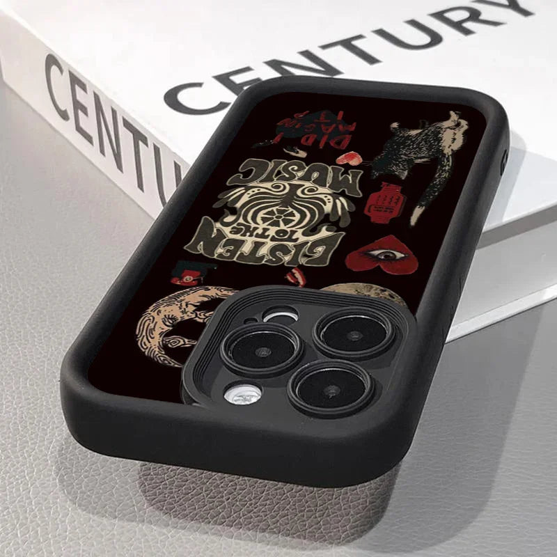 Aesthetic Glass Printed Sun & Moon Silicone Phone Case for IPhone 16 14 12 13 11 15 Pro Max X XS 7 8 Plus Shockproof Soft Cover