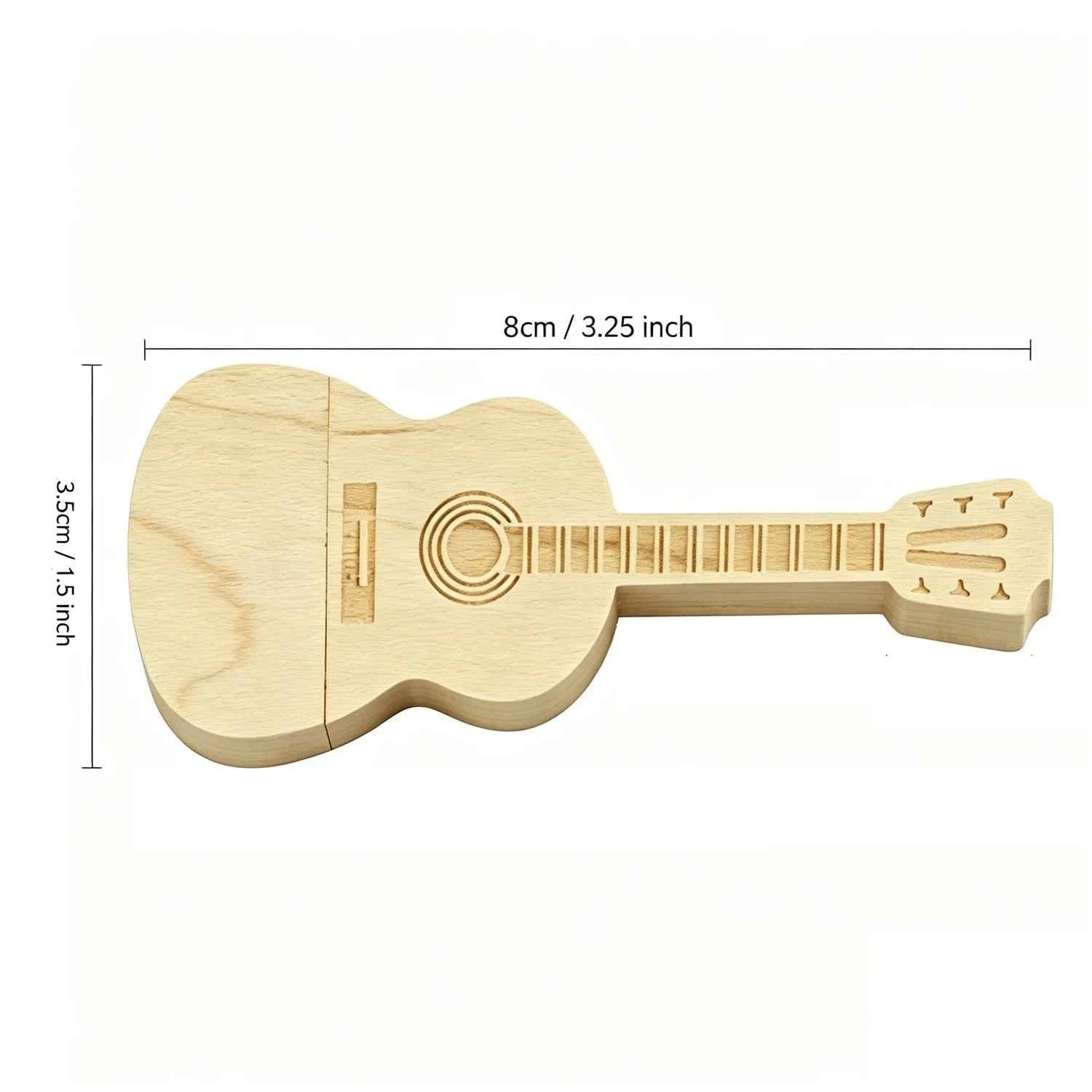 Natural Bamboo Guitar USB Flash Drive 4GB 8GB 16GB 32GB 64GB Creative Music Pen Drive Pendrive for Laptop PC Unique Gift
