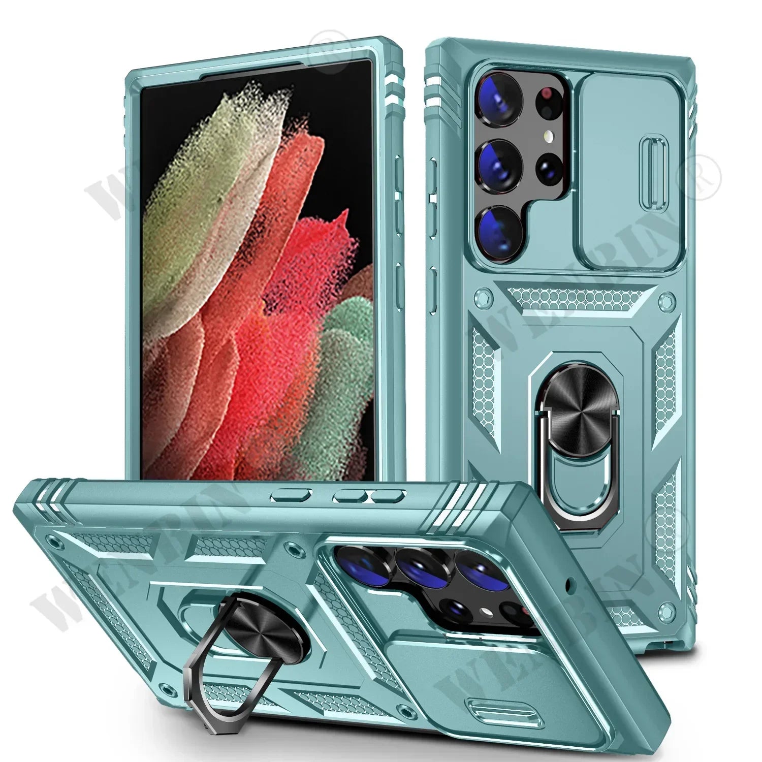 Case For Samsung S26 S25 S24 S23 Ultra Plus S25 FE A56 A36 Heavy Duty with Camera 360 Degree Rotate Kickstand Shockproof Cover