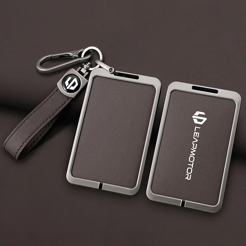 Car Smart NFC Card Key Case Cover For Leapmotor C10 C11 C16 Zinc Alloy Leather Protector Holder Shell Kychain Auto Accessories