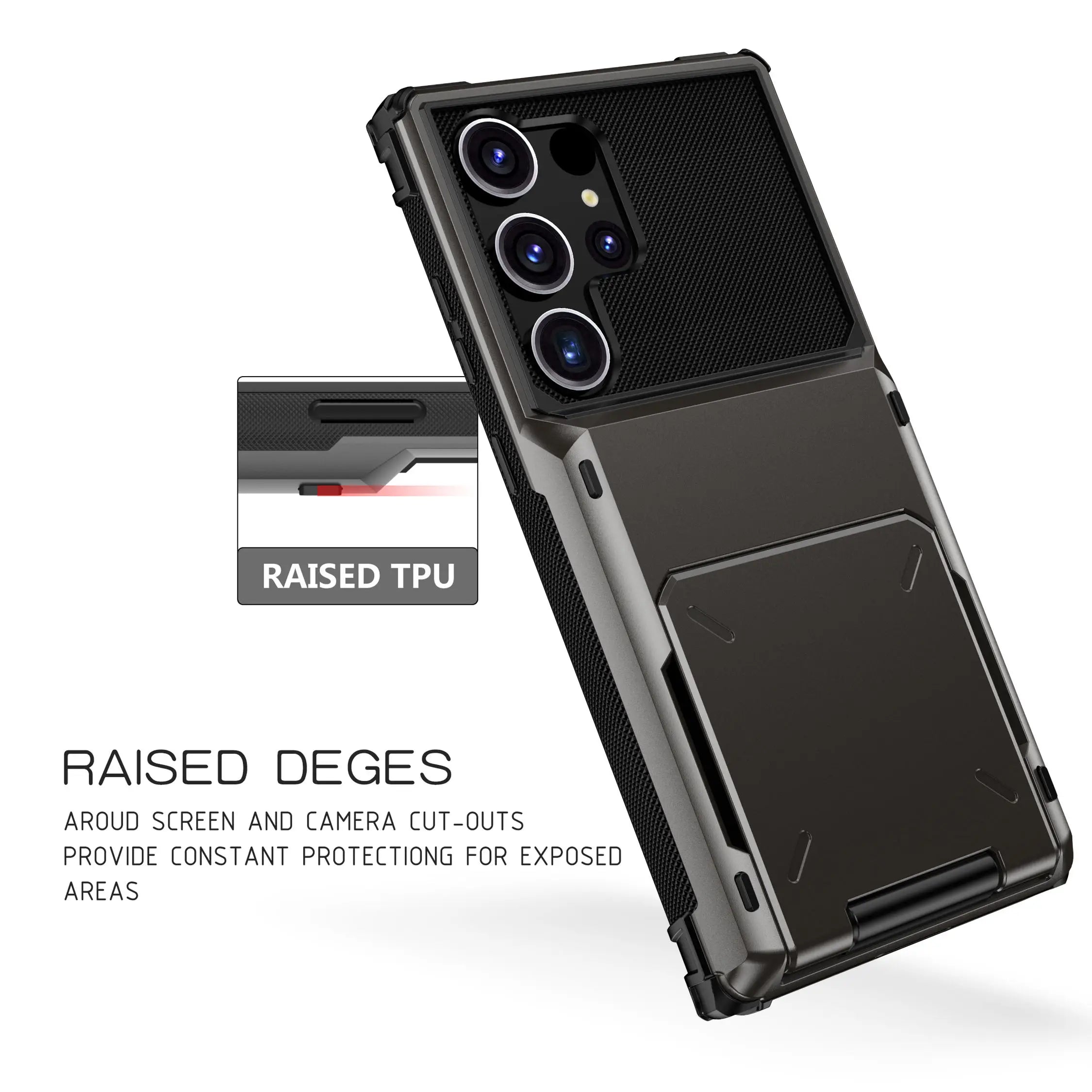 For Samsung Galaxy S25 S24 Ultra S25 S24 Plus S24 FE Wallet Case with Card Holder, Dual Layer Heavy Duty Shockproof Phone Cover