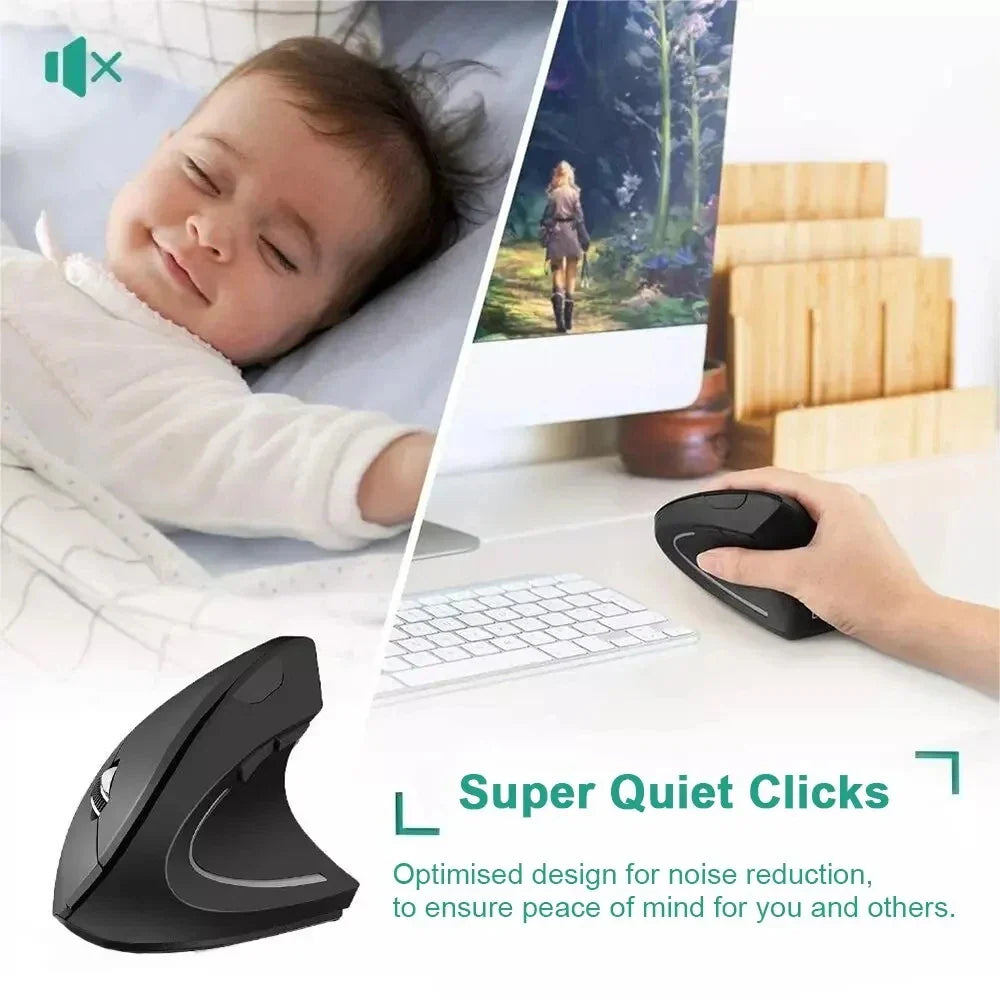 Vertical Mouse Ergonomic 2.4GHz Wireless Optical Mice 3 Adjustable DPI 800/1200/1600
