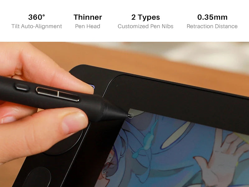 HUION Kamvas 16 (Gen 3) Drawing Tablet with Screen 15.8 Inch Canvas Glass Graphic Drawing Monitor 99%sRGB 16384 PenTech 4.0