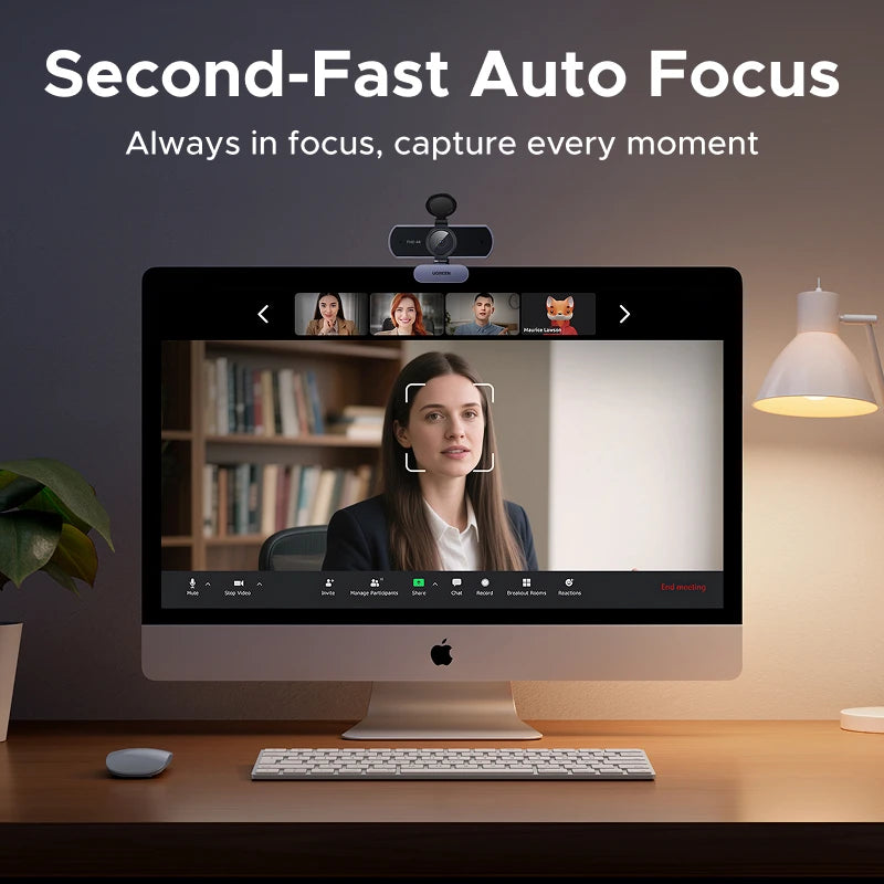 UGREEN 4K FHD 1080P Webcam 8MP for PC, PDAF Auto Focus, Dual AI Noise-Cancelling Mics, Web cam Camera for Zoom/Teams/Google Meet - WinSupport Tech