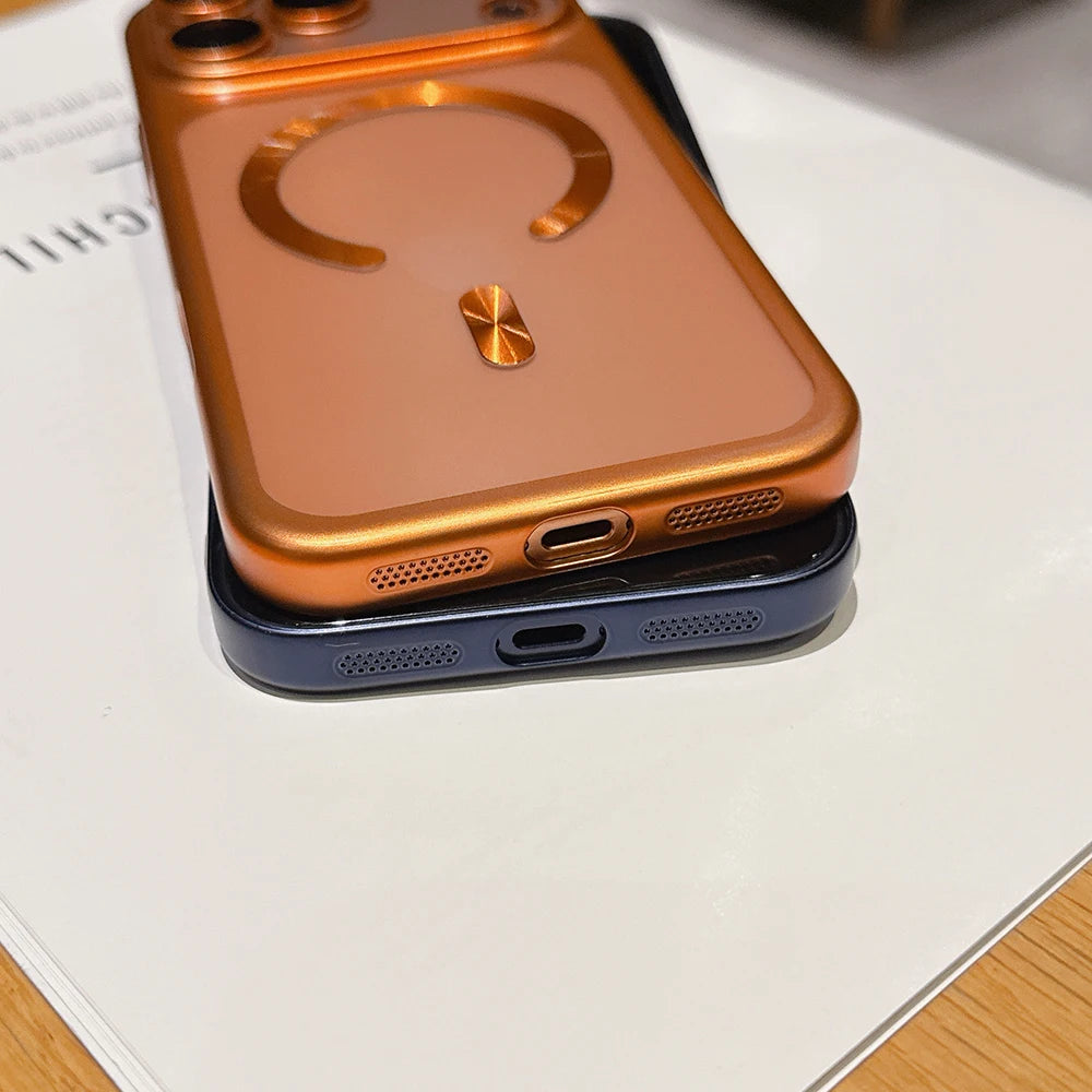 Luxury Matte Translucent Magnetic Phone Case For iPhone 17 Pro Max 17Pro Air Cases For Magsafe Wireless Charging Protector Cover