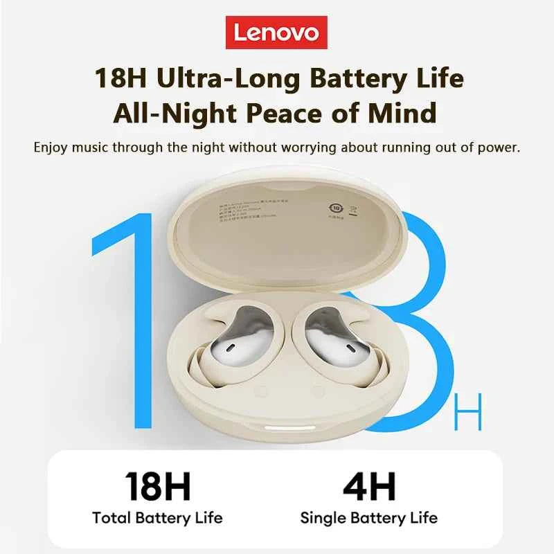 Lenovo LE203 Wireless Bluetooth 6.0 Sleep Headphones Small Lightweight Comfortable In-Ear Earphone Long Battery Life With Mic