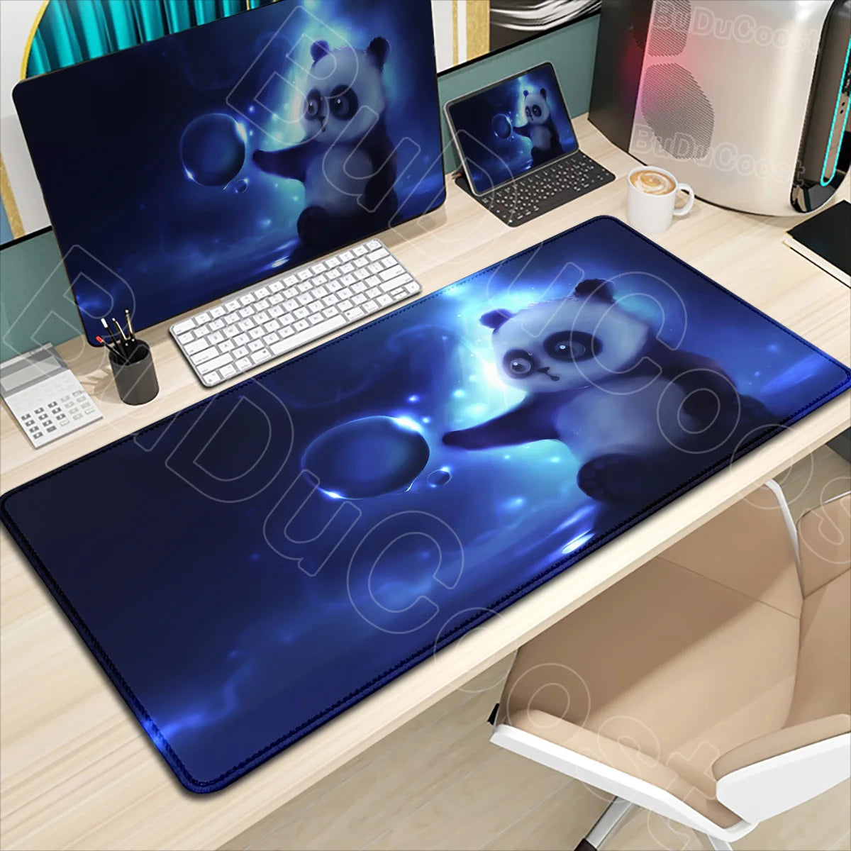 HD Printing Kawaii Anime Panda Mouse Pad Large Computer Office PC Game Table Mats XXL Gaming Keyboard Pad Cute Animals Desk Pads