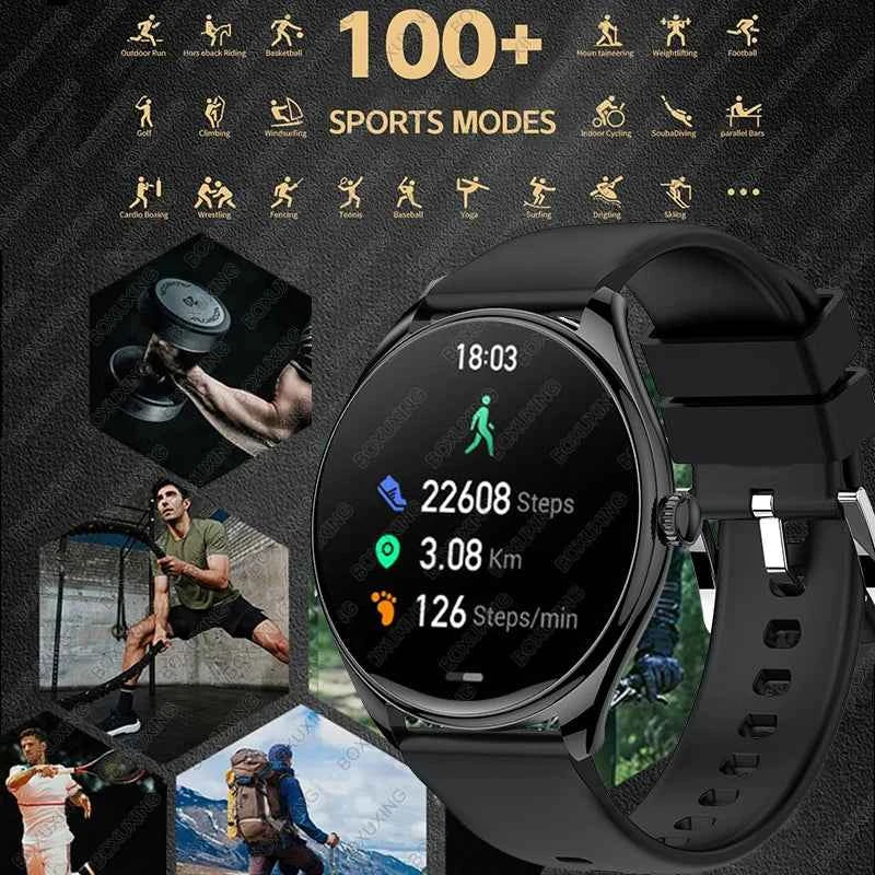 New Ultra Thin SmartWatch Men AMOLED 3D Screen Always Show Time Sports Fitness Waterproof Heart Rate Bluetooth Call Smartwatches