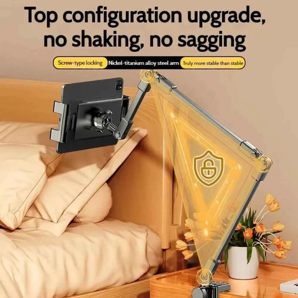 Adjustable Tablet Stand 360-degree Rotation 3 Sections Arms Bedside Phone Holder Portable Foldable Lazy Bracket