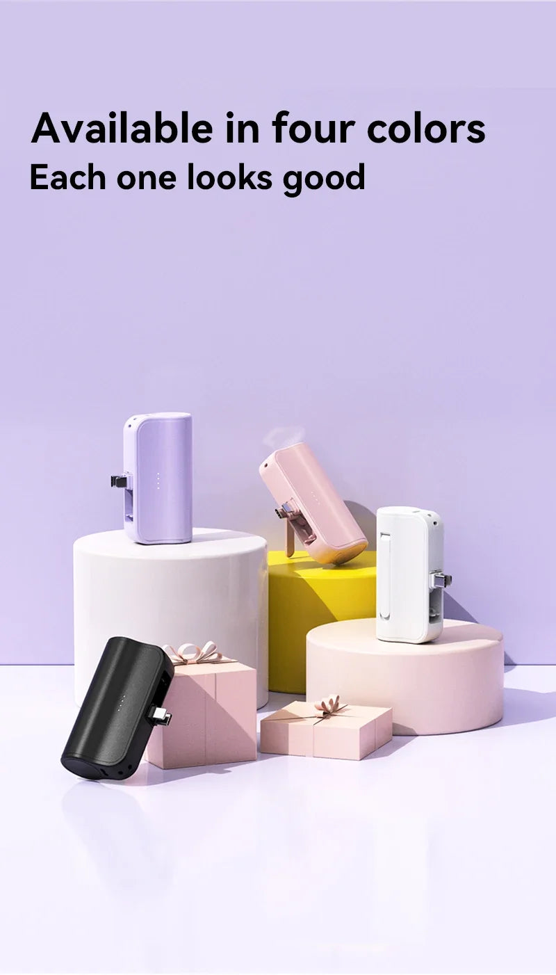 50000mAh Mini Capsule High Capacity Power Bank Portable Wireless Fast Charging External Battery for iPhone Xiaomi Huawei Samsung