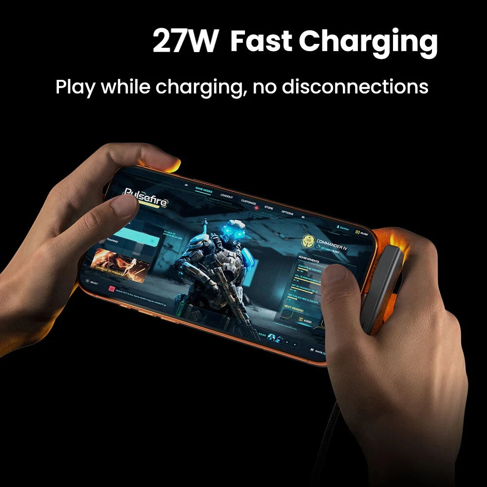 27W Lightning Fast Charging Cable PD Type-C to IOS Data Wire With Foldable Stand For iPhone 14 13 12 11 Lightning Charging Line