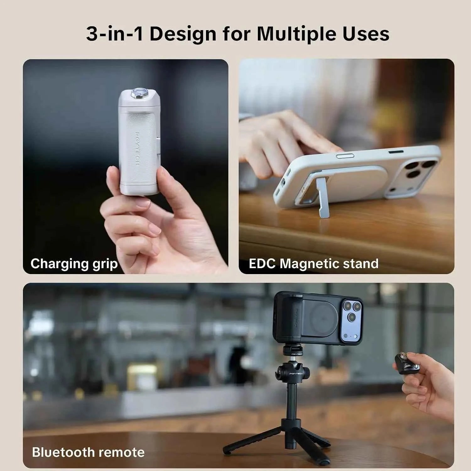 PGYTECH MagCam 2 Phone Grip 3-in-1Camera Phone Grip Modular Kit Bluetooth Remote