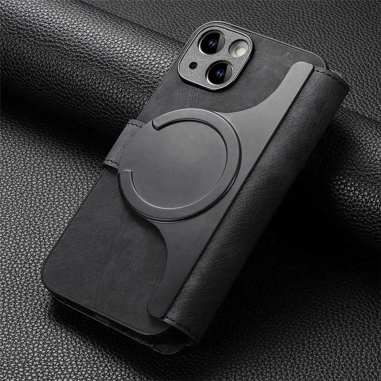 For iPhone 15 14 13 12 11 XS Max XR 8 7 6 Plus Wallet Case, Zipper Storage Design, Detachable Magnetic Flip Folio Cover