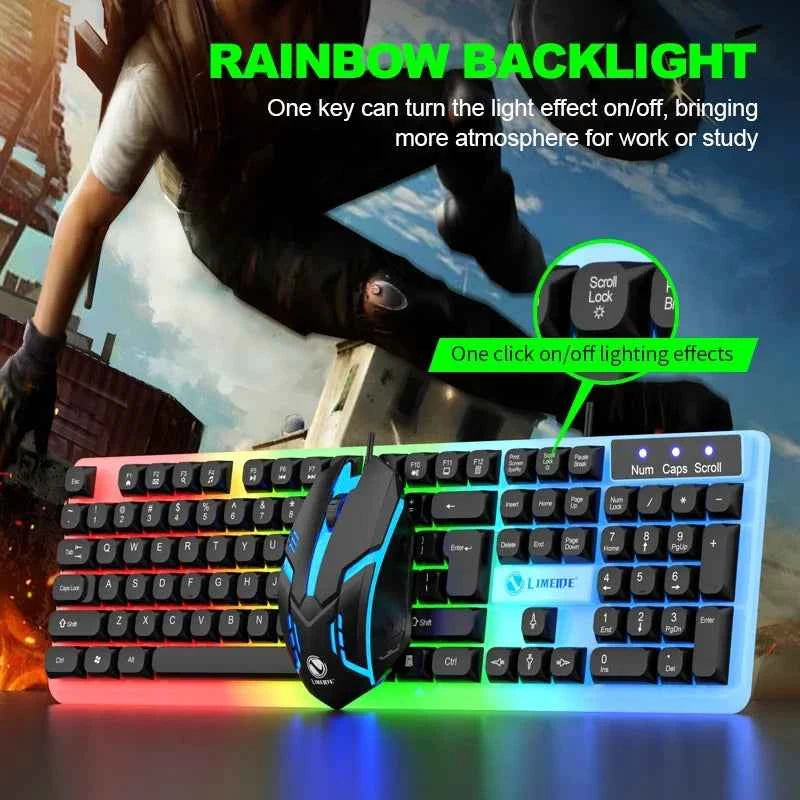 NG GTX350 Gaming Keyboard Mouse Combos Computer Laptop Backlight Gamer Kit LED Wired Usb Keyboard GTX350 Set-Black
