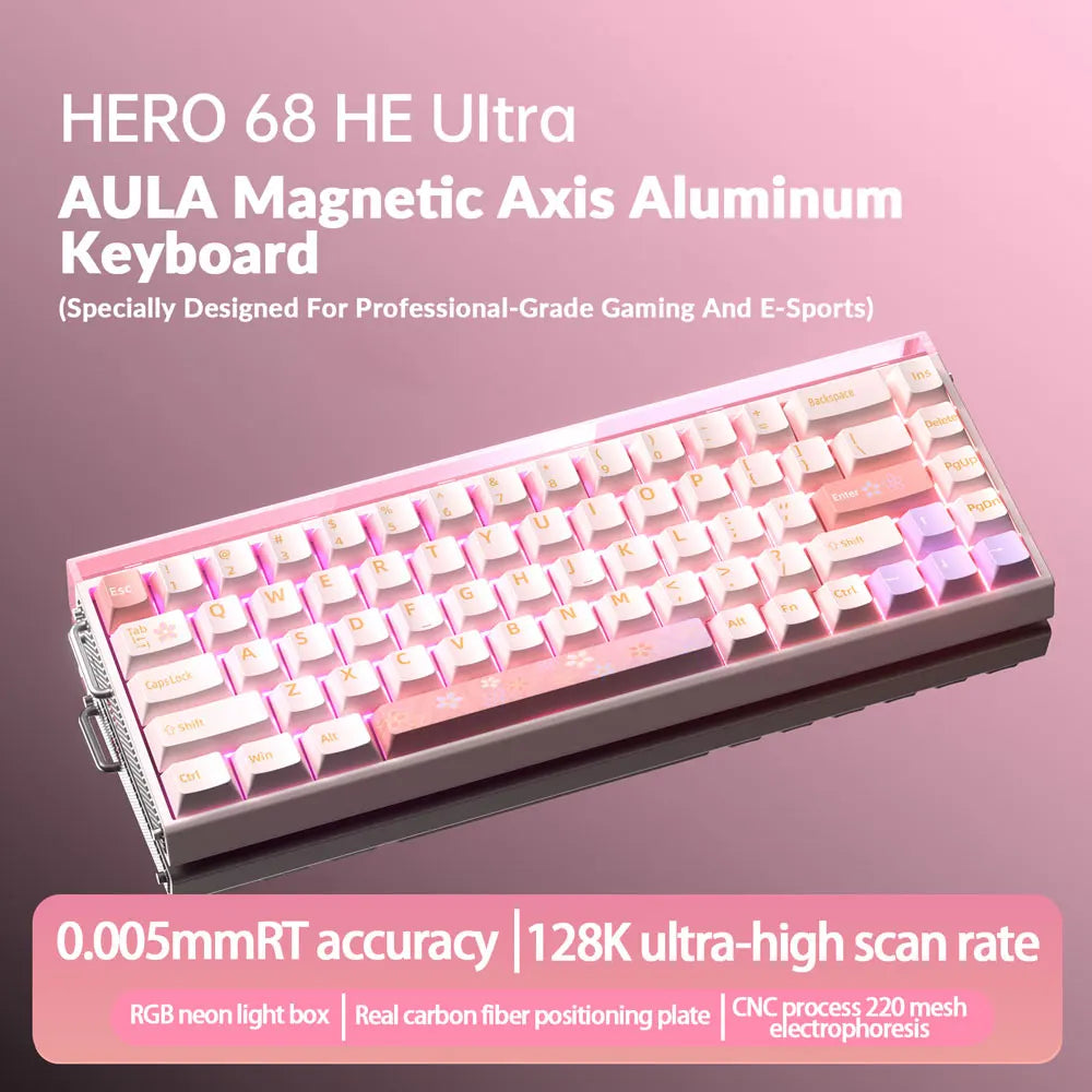 AULA HERO68HE Pro\Ultra Magnetic Gaming Keyboard 75% Magnetic Switch Keyboard Rapid Trigger for Esports PBT High Quality Keycaps