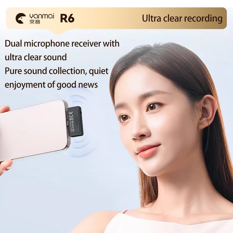 Wireless Lavalier Lapel Microphone For Oral Broadcasting and Vlogging AI Noise Reduction Plug and Play Mobile Phone Microphone