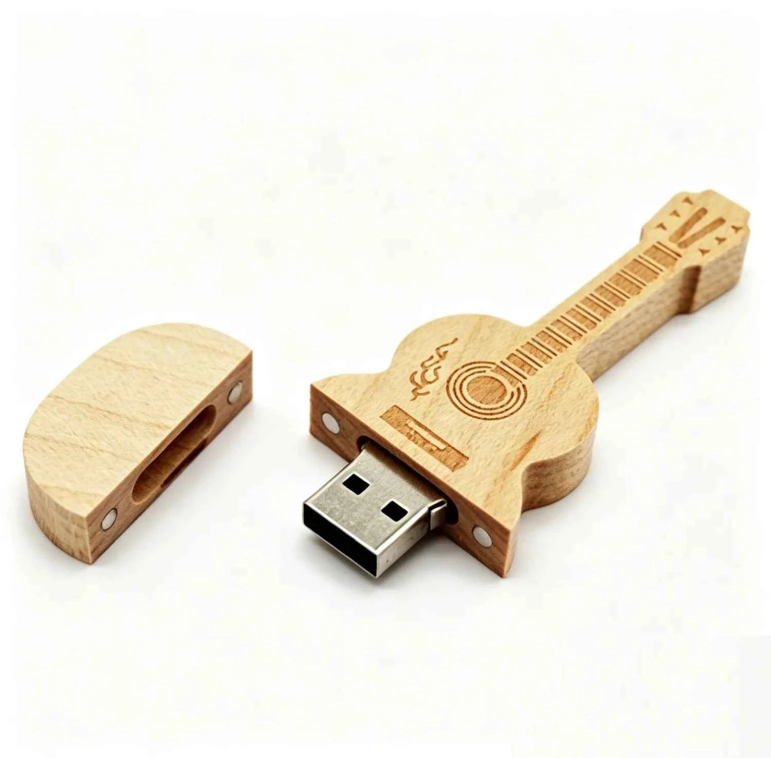 Natural Bamboo Guitar USB Flash Drive 4GB 8GB 16GB 32GB 64GB Creative Music Pen Drive Pendrive for Laptop PC Unique Gift