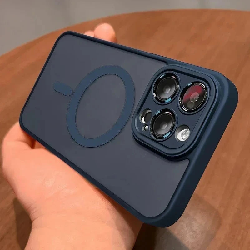 Original Magnetic Wireless Charging Case for iPhone 16 to 12 Pro Max Plus with Lens Protection and Frosted Cover