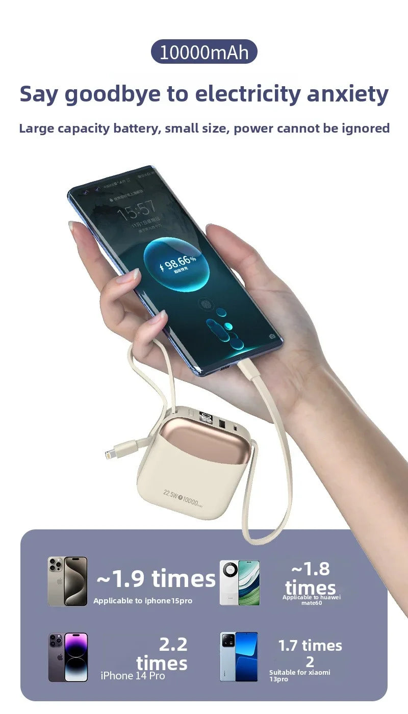 10000mAh Mini Power Bank  Fast Charge Powerbank CCC Chinese Certification External Battery for iPhone Xiaomi Huawei Samsung