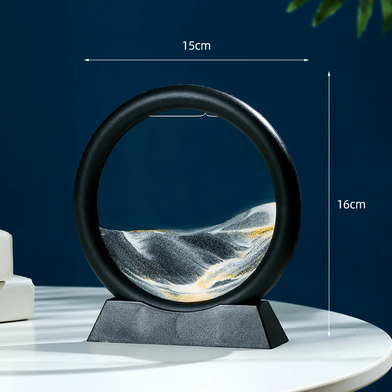 Sandscape Moving Sand Art Frame Quicksand 3D Dynamic Liquid Hourglass Kinetic Sand Painting Flowing Sand Office Home Decor Gifts