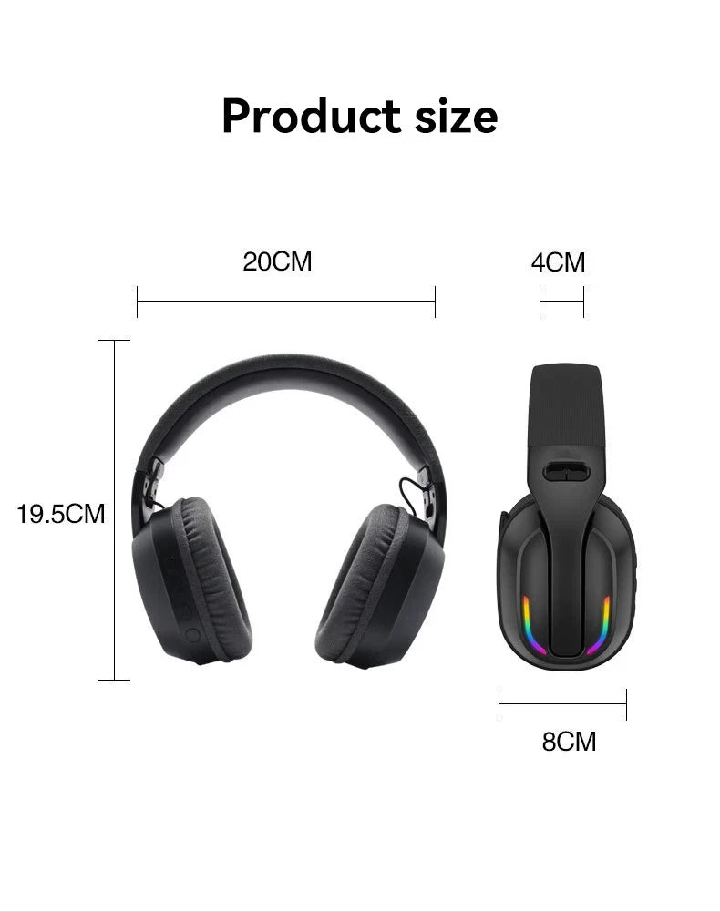 B500 Over Ear Wireless Headphones RGB Gaming Headset Bluetooth 5.4 Low Latency Deep Bass 60H Playtime for Gamer