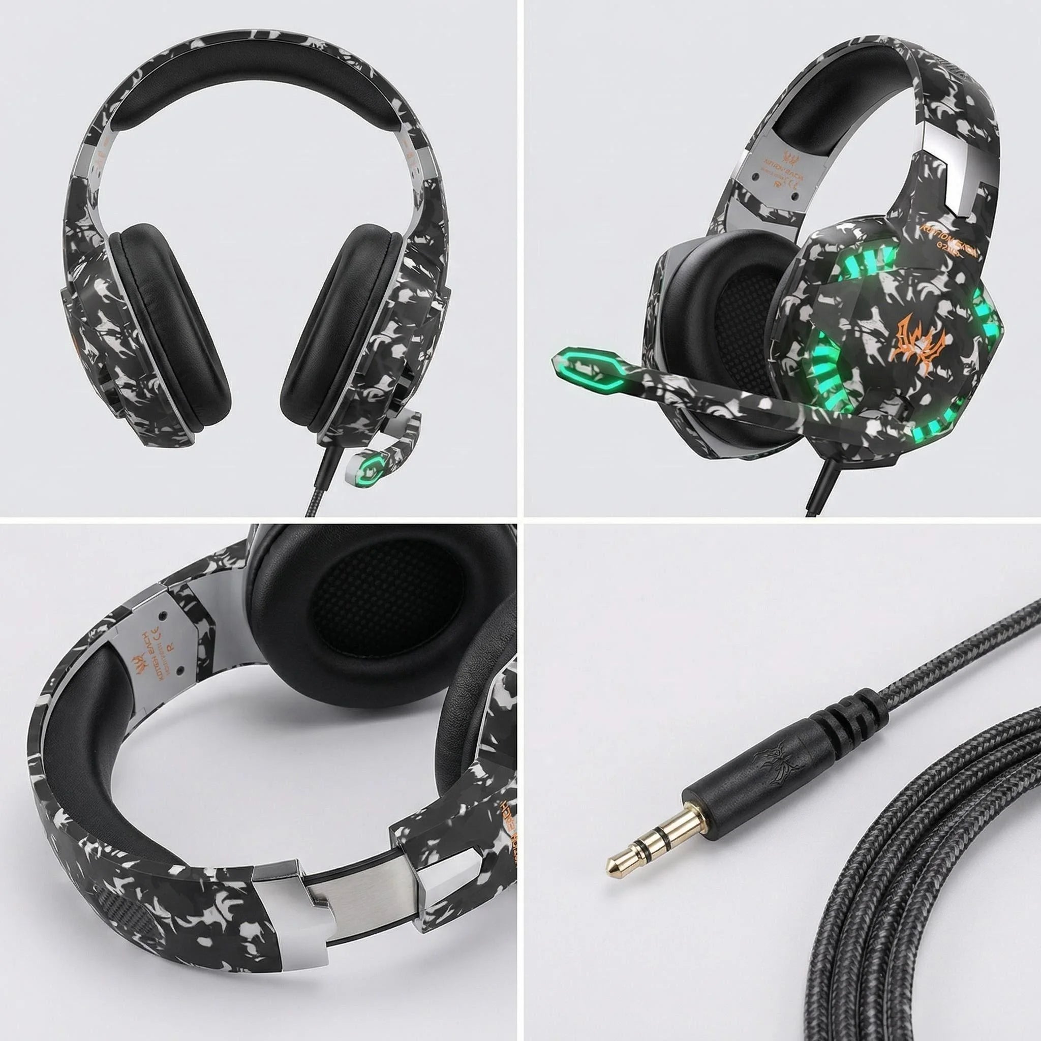 G2000 Esports Gaming Earphones Head Mounted Wired with Microphone 3.5mm Interface Universal Laptop Switch Game Console