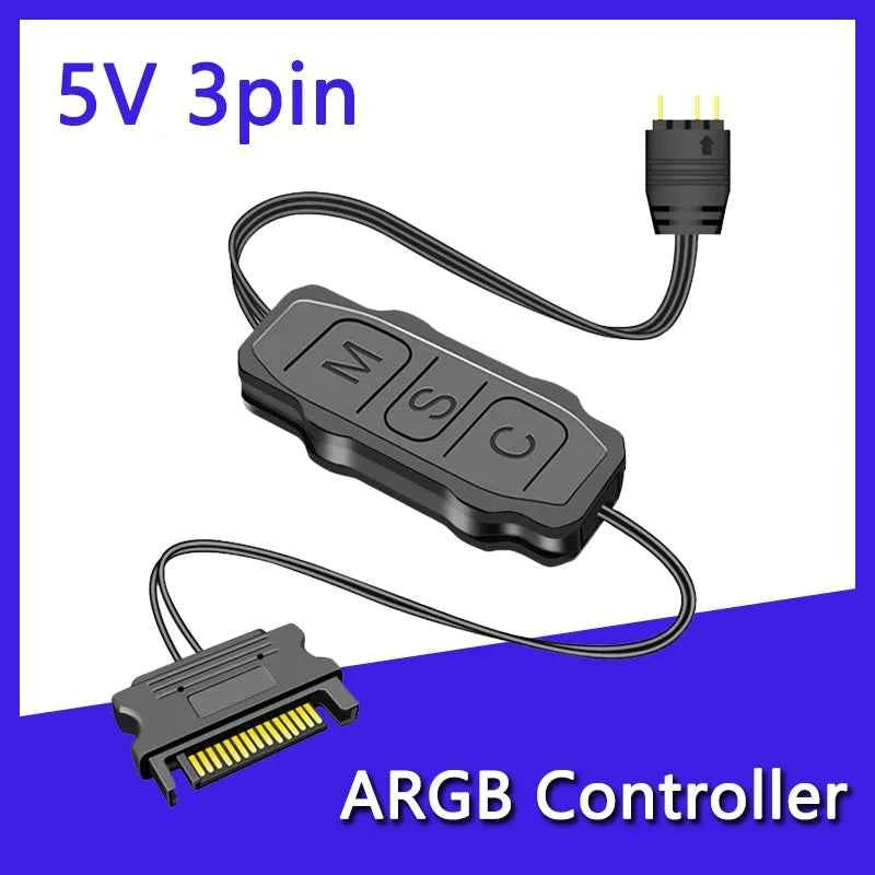 5V 3PIN ARGB Controller SATA Interface Extension Cable Adapter for PC Fans & Light Strips (Model: AX007)