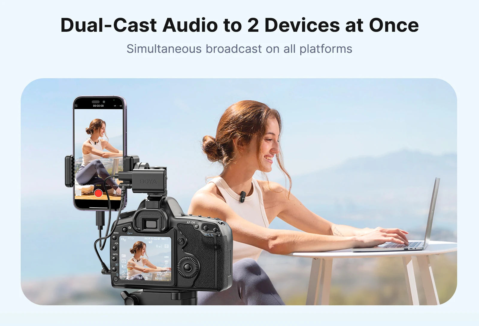 BOYA BOYA Magic Wireless Lavalier Microphone 4 Forms in 1 Mic for iPhone Android USB-C Phone Camera for Interview Live Streaming