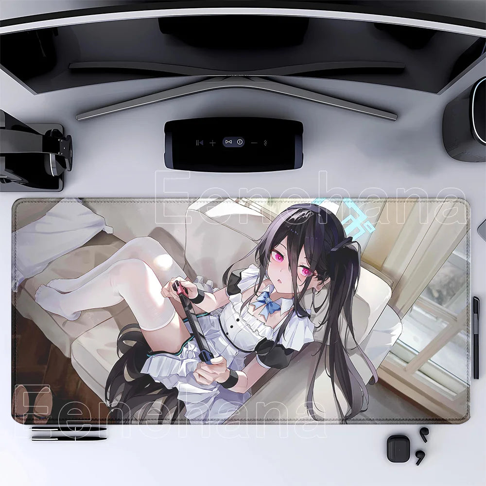 HD printing Tendō Kei Blue Archive Gaming Mousepad 400x900mm Anime girl key Mouse Pad PC Keyboard Office accessories XXL DeskMat