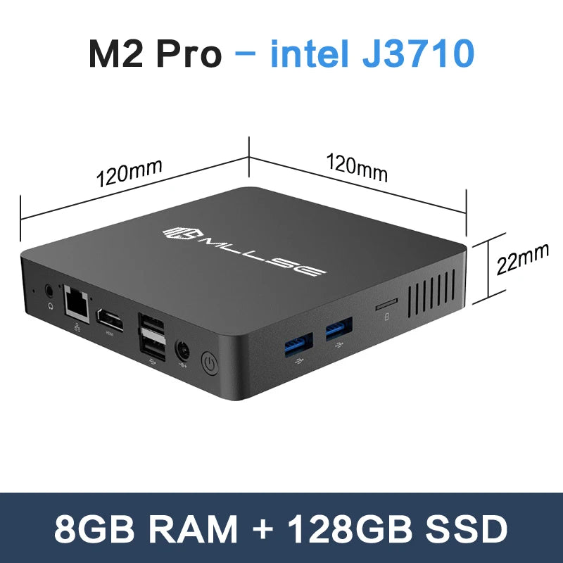 MLLSE Mini PC M2 Air, Intel Gemini Lake N4000 Intel J3710, Windows 11 6GB RAM 128GB ROM, Dual-Band WiFi Bluetooth USB, Mini Computer - WinSupport Tech