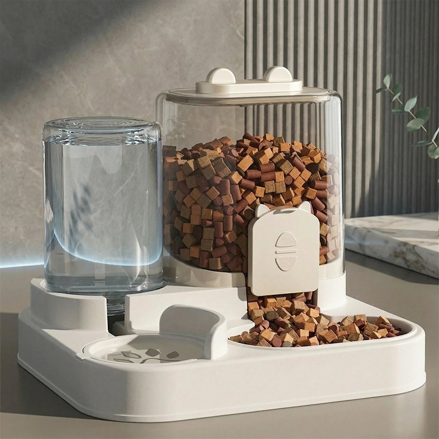 Automatic Cat Feeder Water Dispenser 2-in-1 Pet Food Container Gravity Feeding Bowl for Cat Dog Pet Supplies