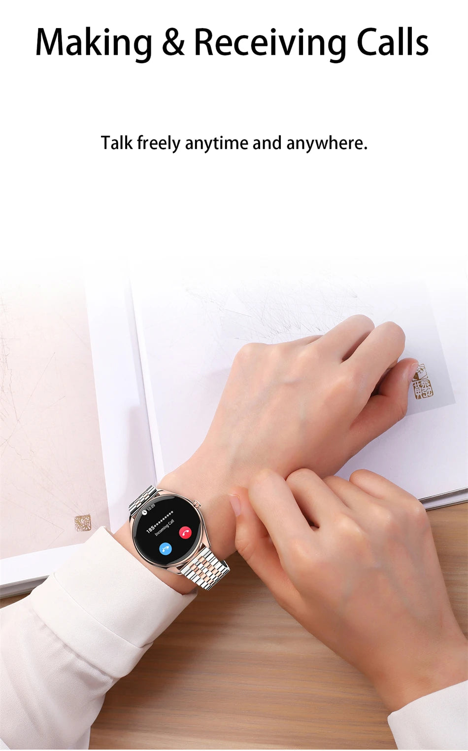 New Ultra Thin SmartWatch Men AMOLED 3D Screen Always Show Time Sports Fitness Waterproof Heart Rate Bluetooth Call Smartwatches